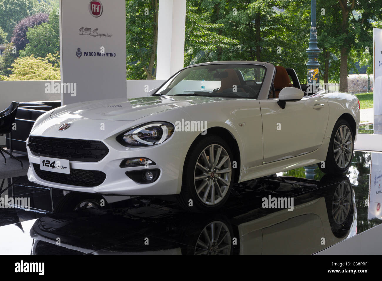 Turin, Italy, 8th June 2016. A Fiat 124 Spider Stock Photo