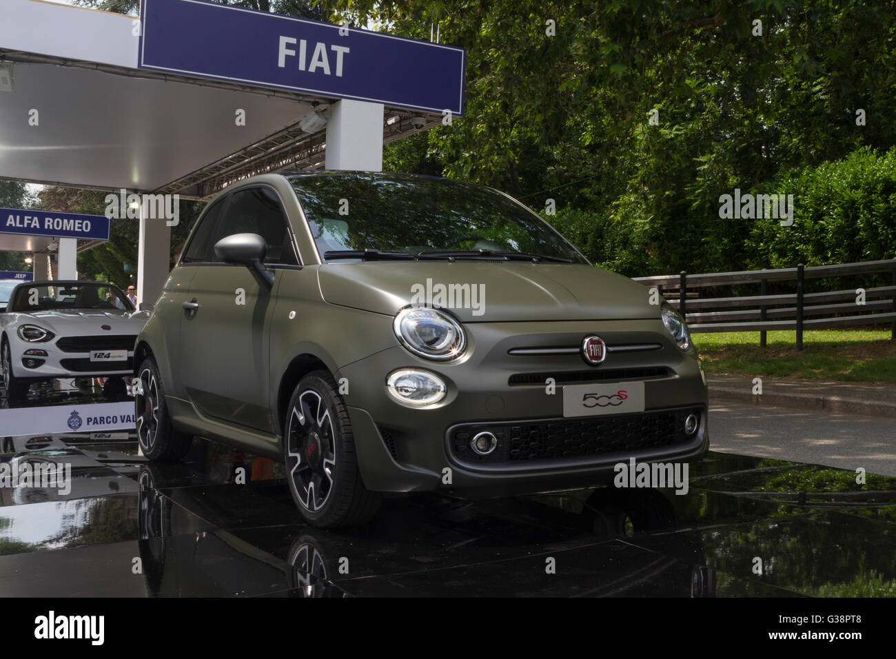 Turin, Italy, 8th June 2016. A Fiat 500 S Stock Photo