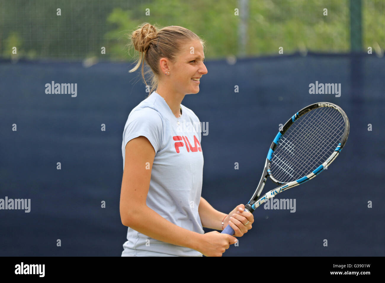 Nottingham Tennis Centre, Nottingham, UK. 10th June, 2016. Aegon WTA Nottingham Open Day 7. Kristyna Pliskova of Czech Republic practising Credit: Action Plus Sports/Alamy Live News Stock Photo