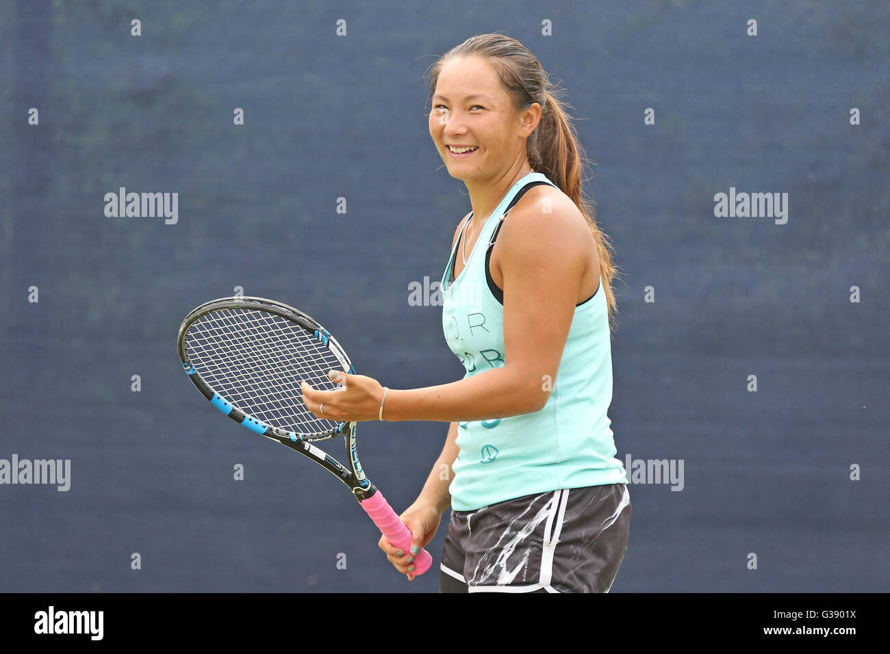 Nottingham Tennis Centre, Nottingham, UK. 10th June, 2016. Aegon WTA Nottingham Open Day 7. Tara Moore of Great Britain Credit: Action Plus Sports/Alamy Live News Stock Photo
