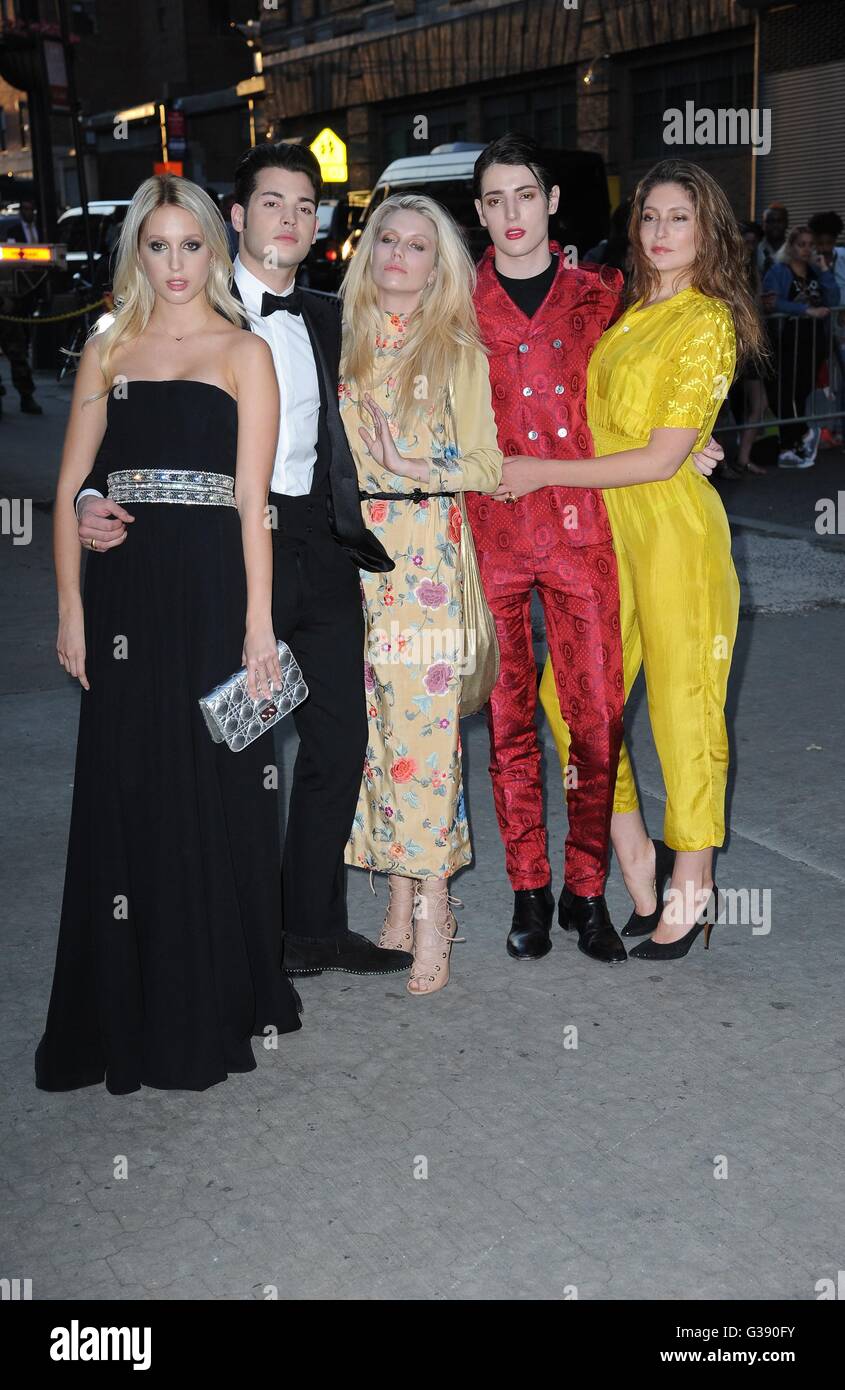 New York, NY, USA. 9th June, 2016. Maria Olympia, Peter Brant II, Theodora Richards, Harry Brant, Stella Schnabel at arrivals for amfAR Inspiration Gala, Skylight Moynihan Station, New York, NY June 9, 2016. Credit:  Kristin Callahan/Everett Collection/Alamy Live News Stock Photo