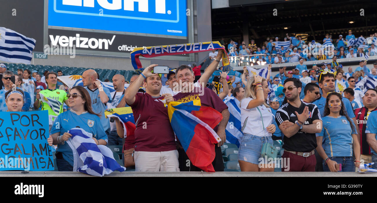 Philadelphia, PA USA. 9th June, 2016. Fans of Venezuela and Uruguay attend Copa America Centenario game between Venezuela & Uruguay. Venezuela won 1 - 0 Credit:  lev radin/Alamy Live News Stock Photo