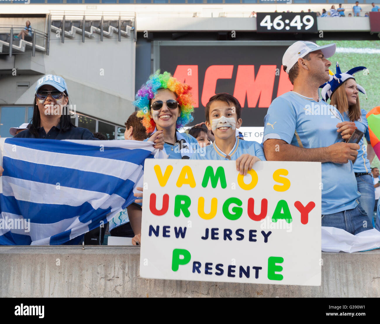 Philadelphia, PA USA. 9th June, 2016. Fans of Uruguay attend Copa America Centenario game between Venezuela & Uruguay. Venezuela won 1 - 0 Credit:  lev radin/Alamy Live News Stock Photo