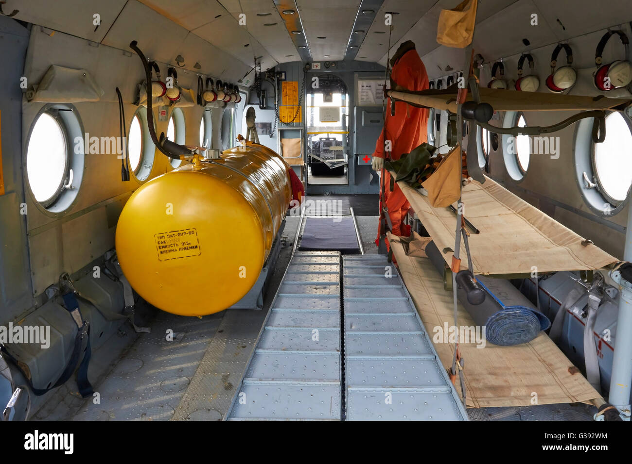 Mil Mi-8T helicopter interior, Finland Stock Photo