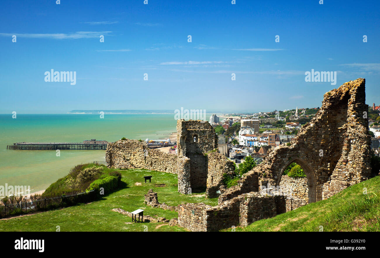 Hastings Castle ruins. Stock Photo