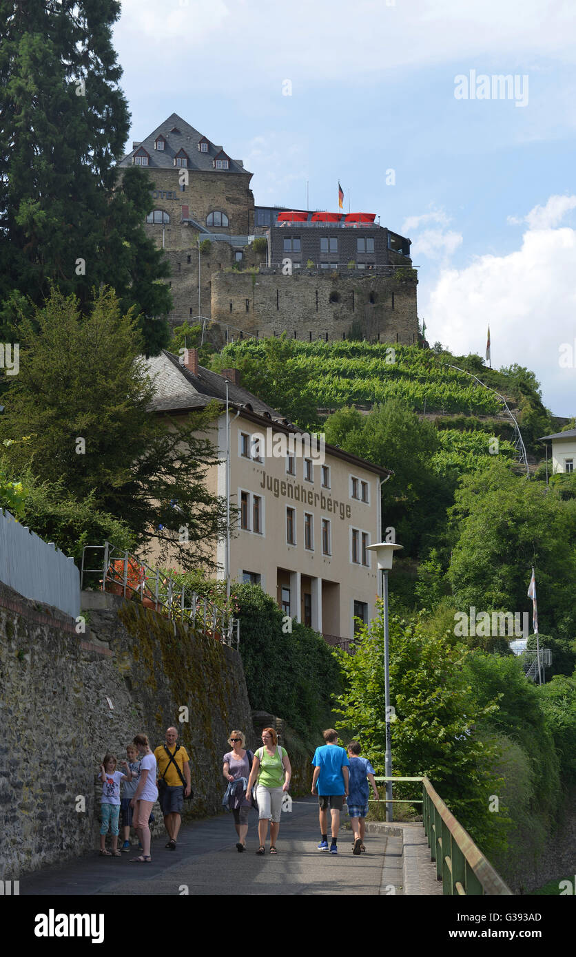 Youth hostel, Castle Rheinfels, St Goar, Rhineland-Palatinate, Germany Stock Photo
