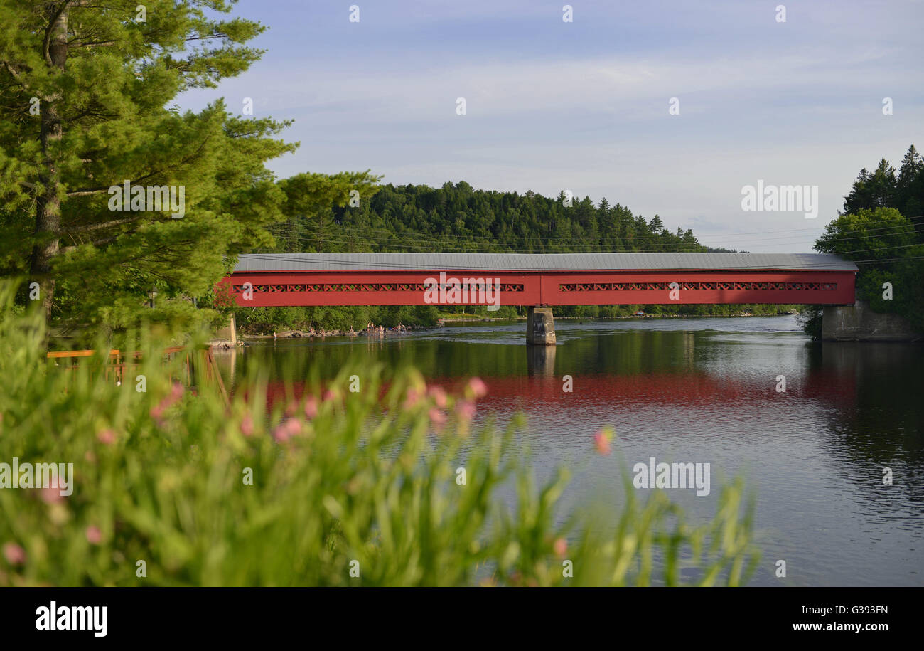 Covered Bridge, Wakefield, Quebec, Kanada Stock Photo