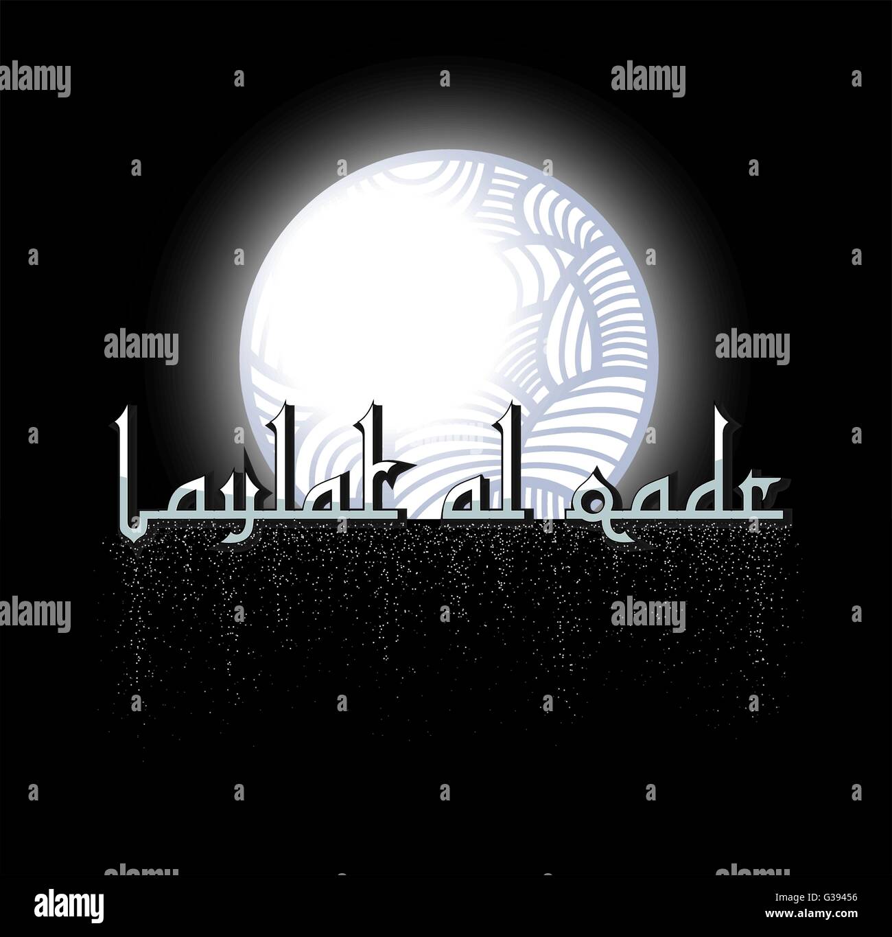 Night of destiny" card. In Arabic it is called Laylat AL-Qadr. A blessed  night of Ramadhan Laylat AL-Qadr. Vector Stock Vector Image & Art - Alamy