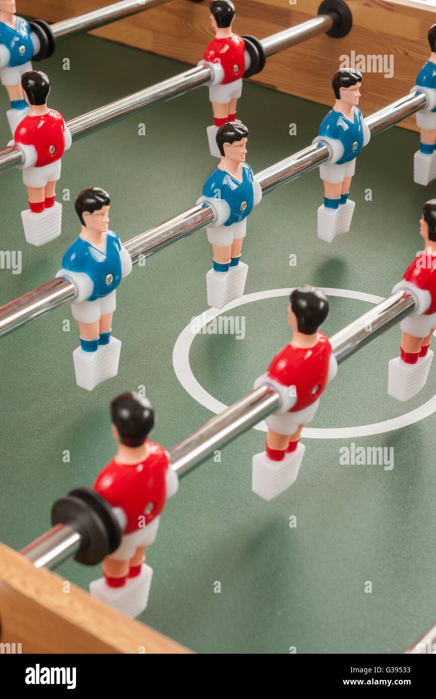 Table football players selective focus on blue player Stock Photo Alamy