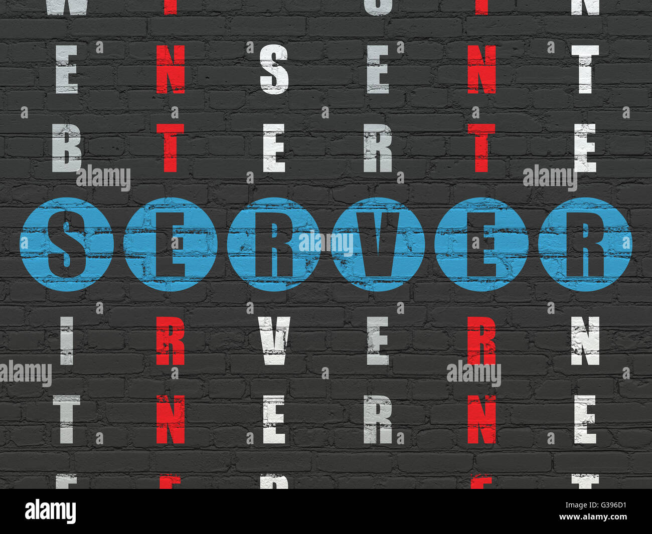  design concept Server in Crossword Puzzle Stock Photo Alamy
