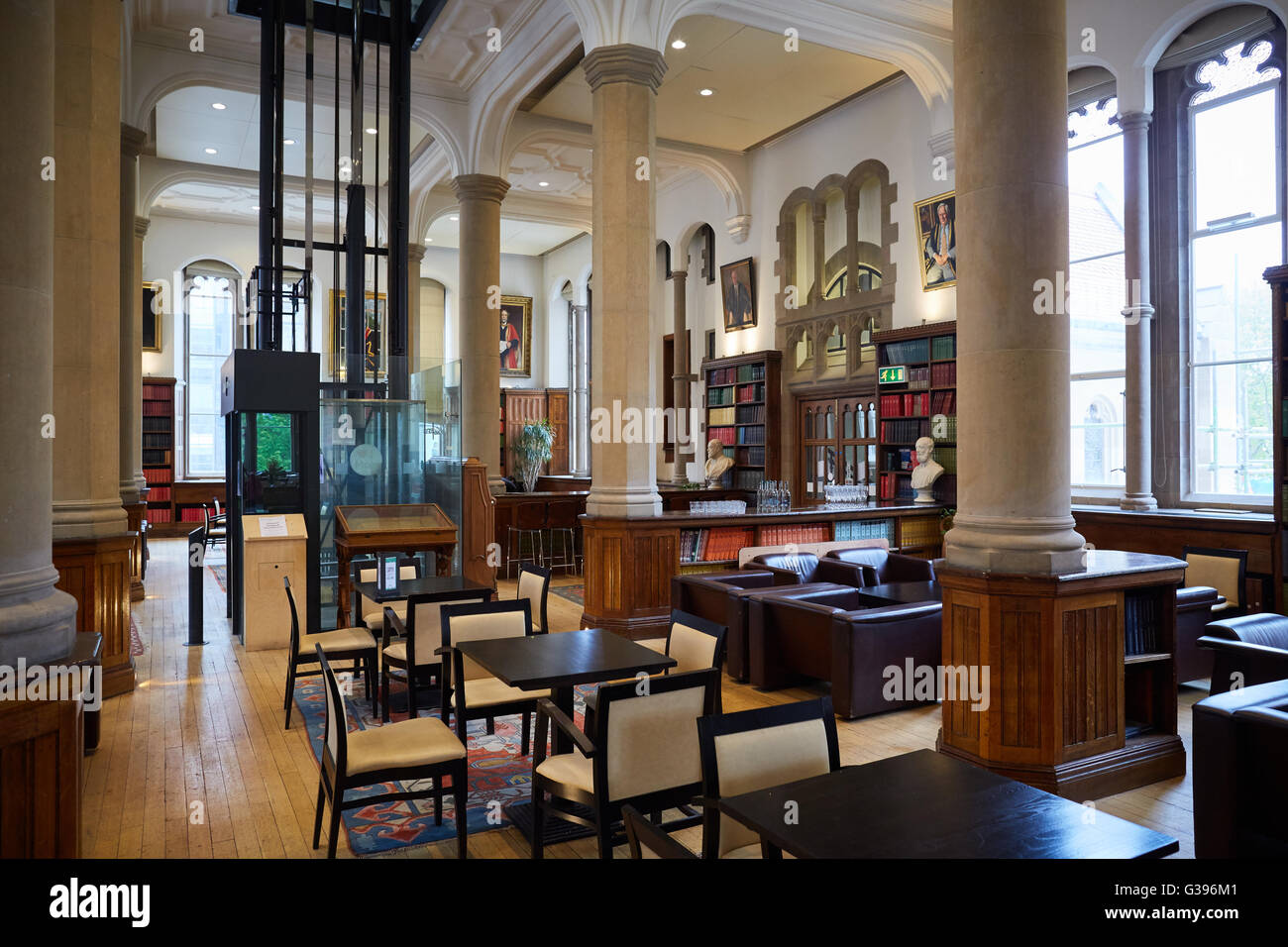 Manchester university Bistro cafe interior   Christie's Bistro Built in 1890 as the new Study of Education, the Christies Librar Stock Photo