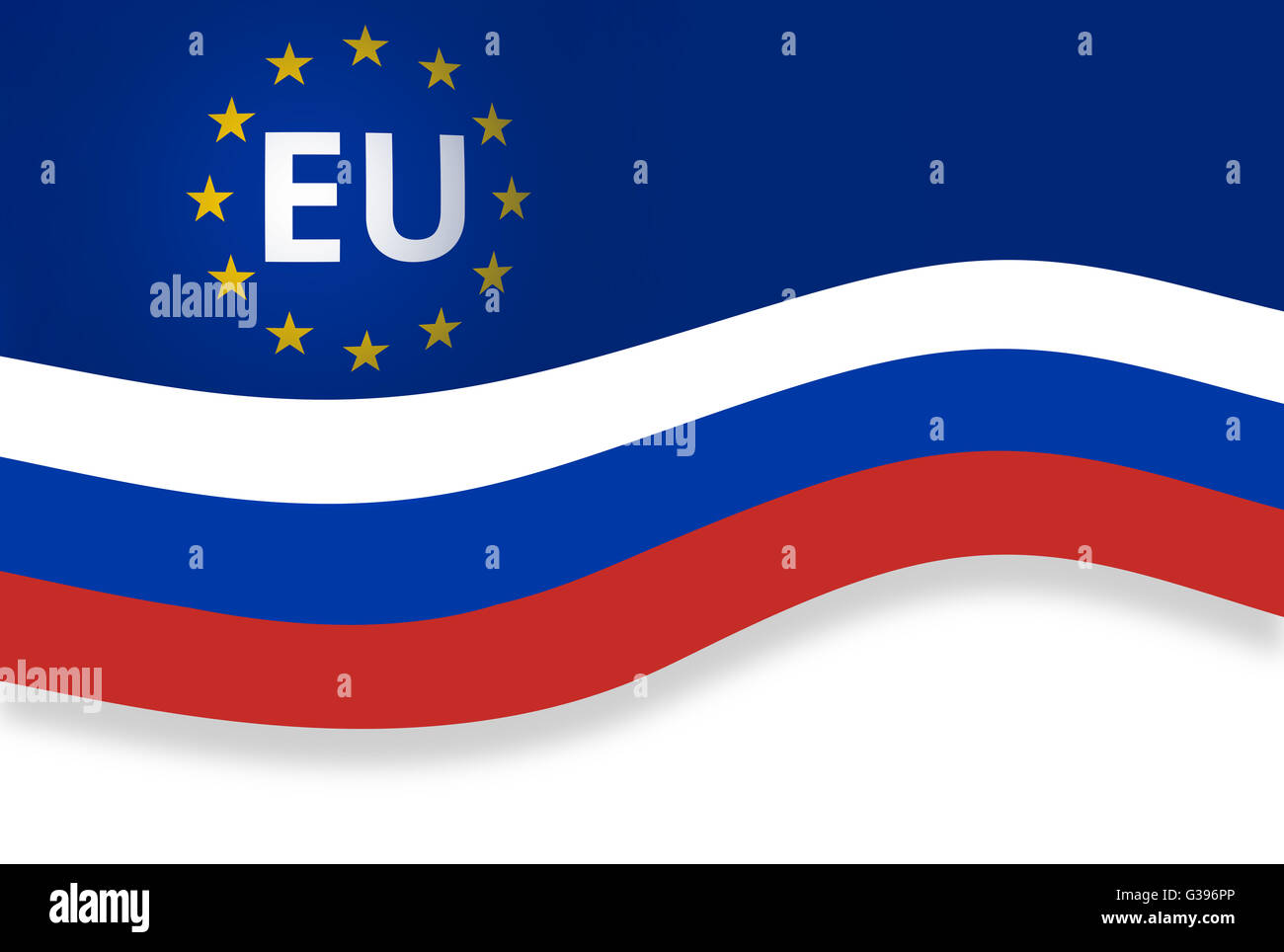 Original Europe and Russia Banner Flag Background Stock Photo