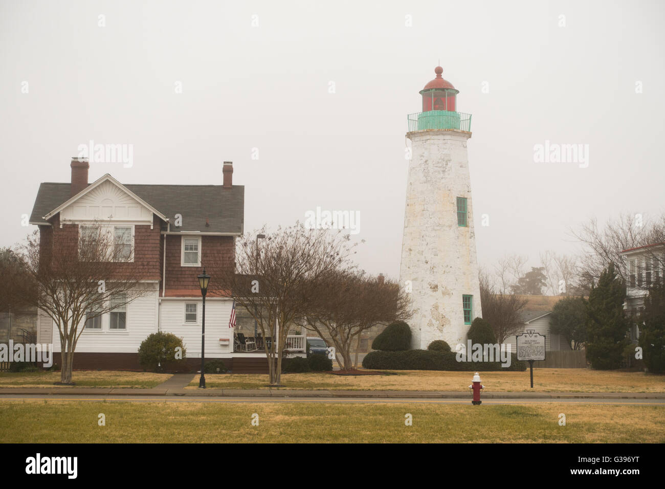 Old Point comfort lighthouse Virginia Stock Photo Alamy
