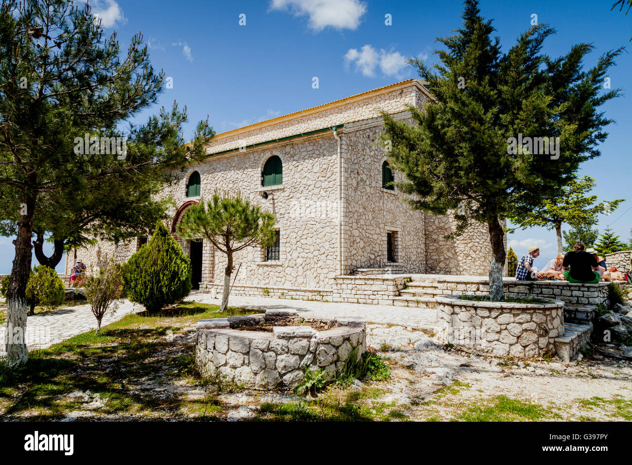 The Monastery Of Ipsilos, Mount Pantokrator, Corfu Island, Greece Stock Photo