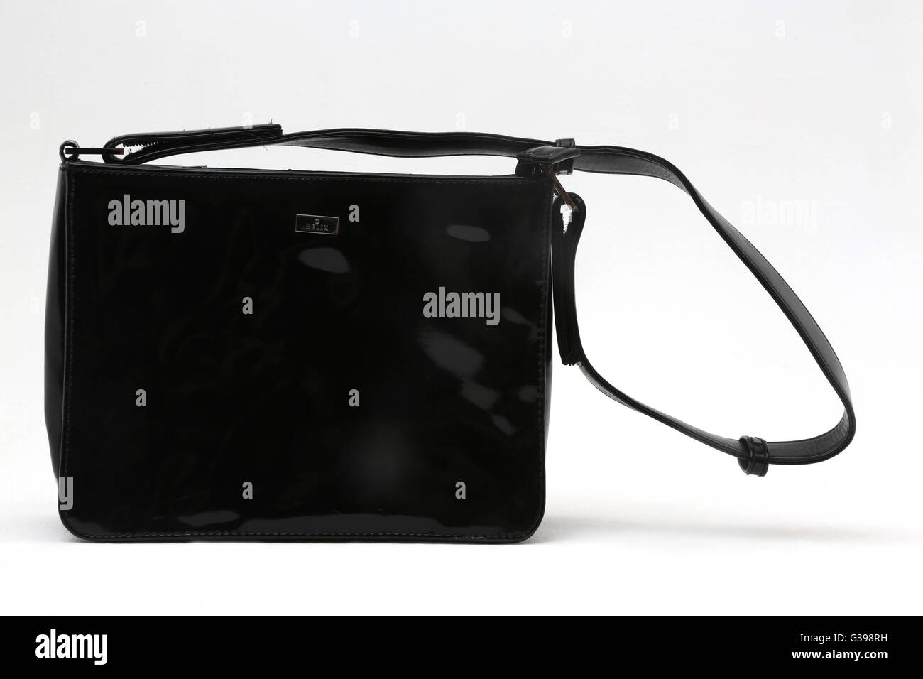 Alix Shoulder Bag - Black Crinkle Patent