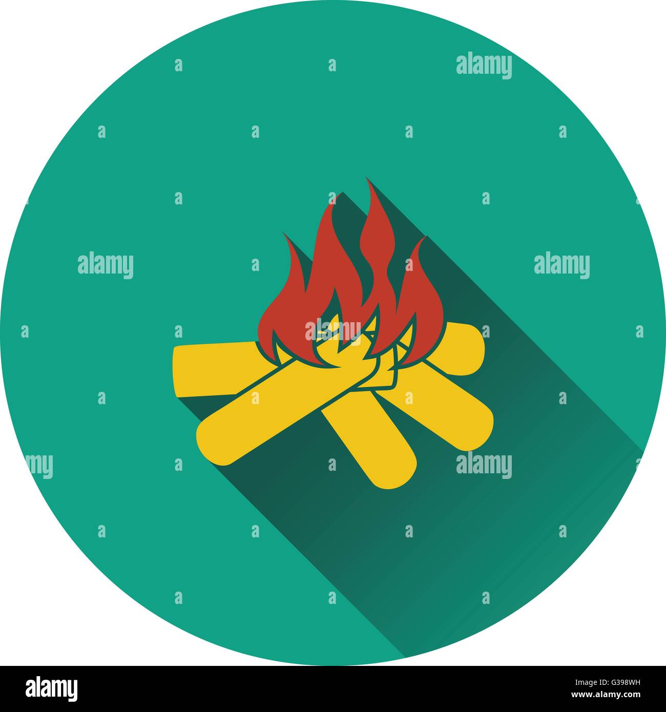 Icon of camping fire . Flat design. Vector illustration Stock Vector ...