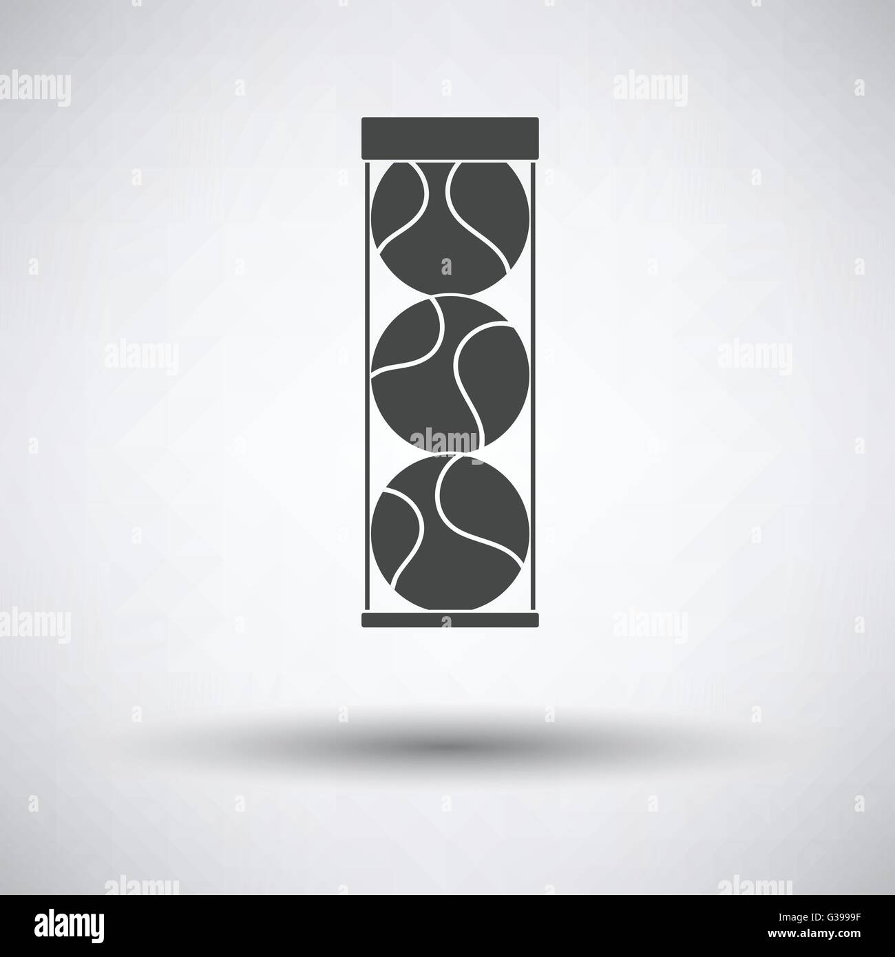 Tennis ball container icon on gray background with round shadow. Vector ...