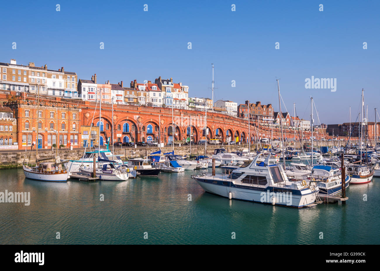 The Royal Harbour Marina Ramsgate on a sunny day. Stock Photo