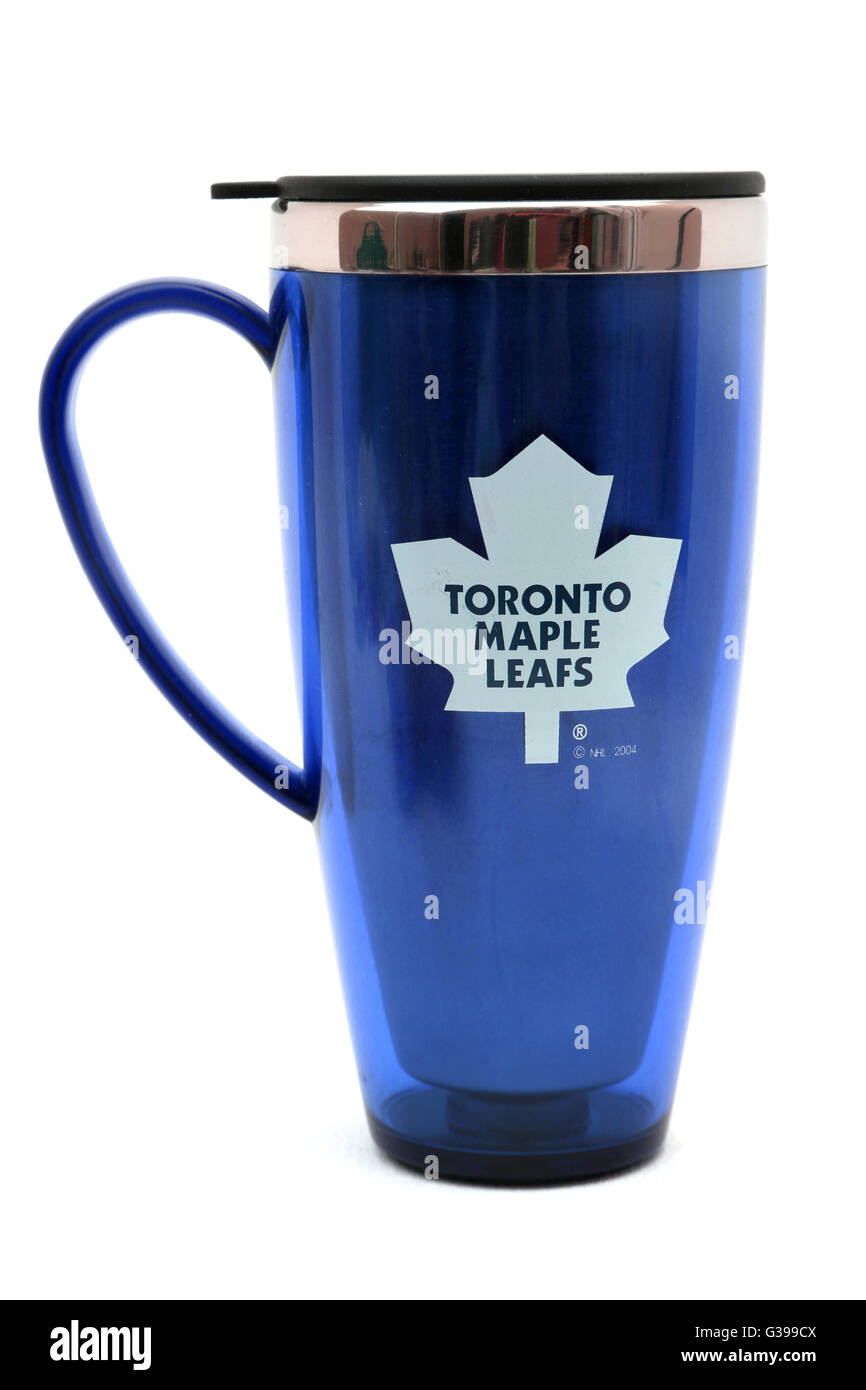 Toronto Maple Leafs National Hockey League Travel Mug Stock Photo