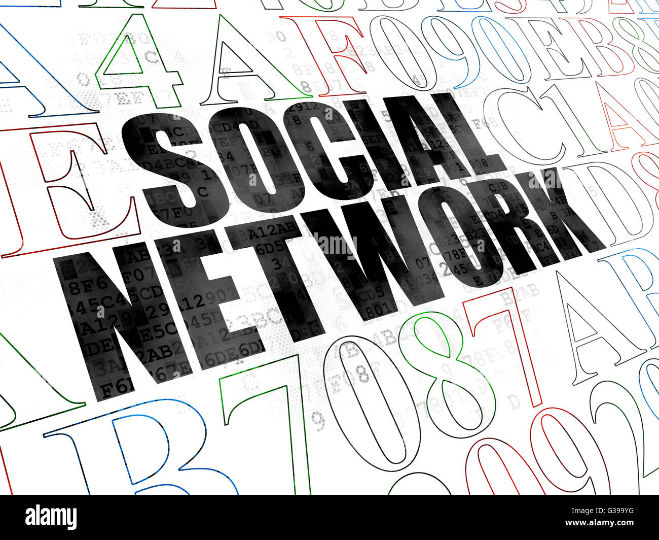 Social network concept: Social Network on Digital background Stock ...