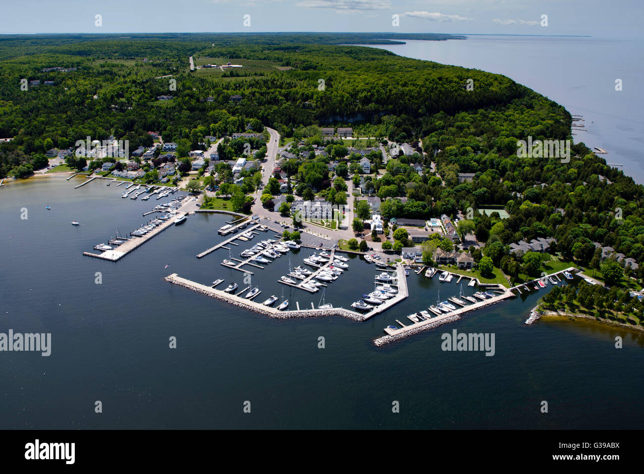 Aerial view of Fish Creek, Door County, Wisconsin Stock Photo Alamy