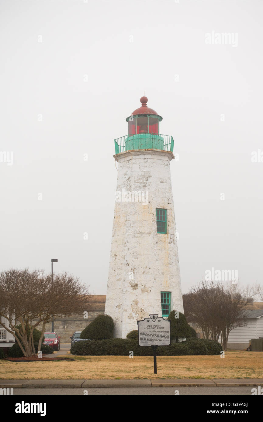 Old Point comfort lighthouse Virginia Stock Photo Alamy