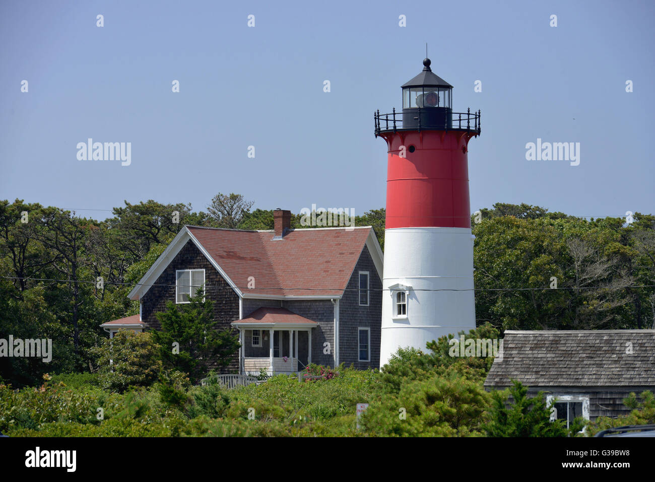 Nauset Lighthouse, Eastham, Cape Cod, Massachusetts, USA Stock Photo
