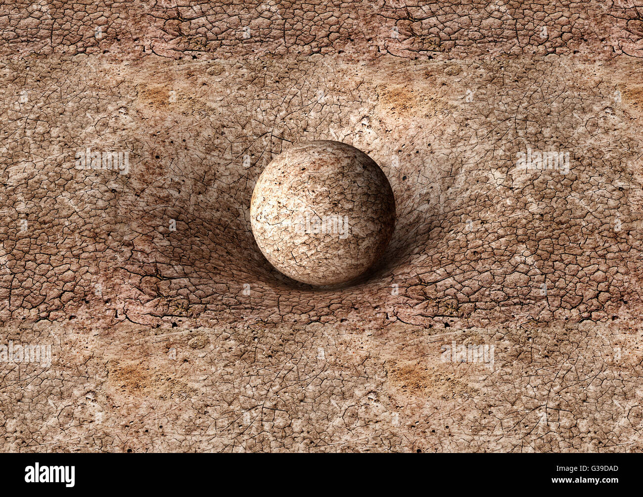 dry earth sphere is affecting space around it Stock Photo - Alamy