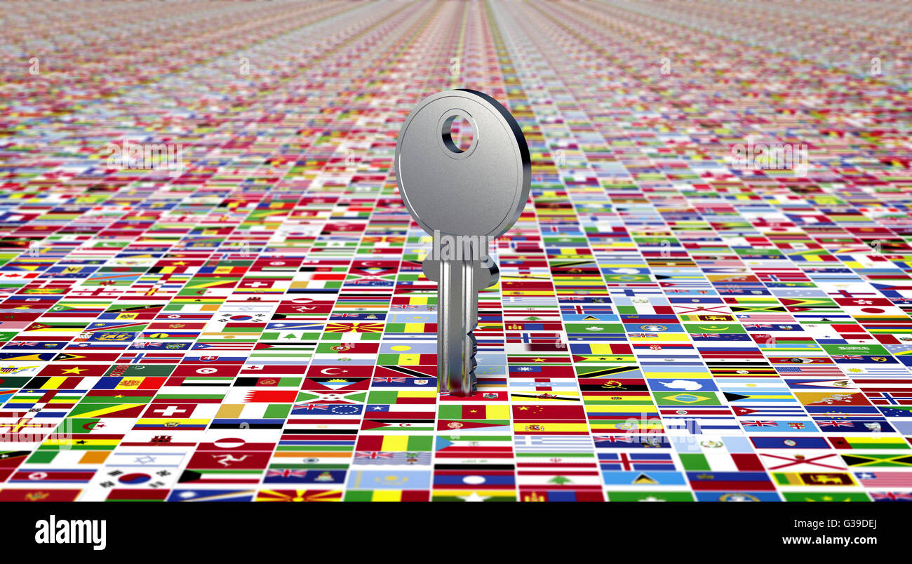 ground made of nation flags with key Stock Photo Alamy