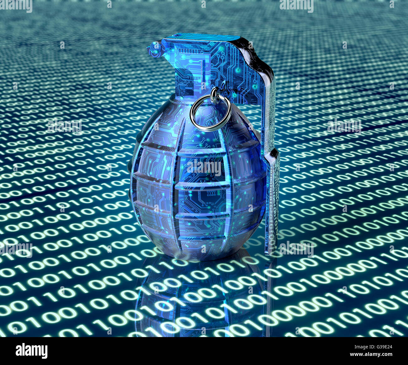 cyber terrorism concept computer bomb in electronic environment, 3d