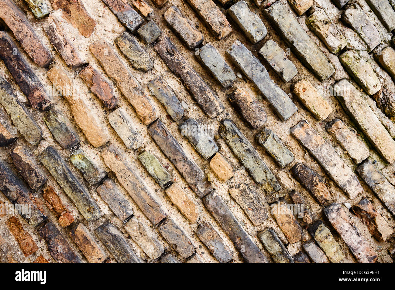 Background of old yellow brick wall texture Stock Photo - Alamy