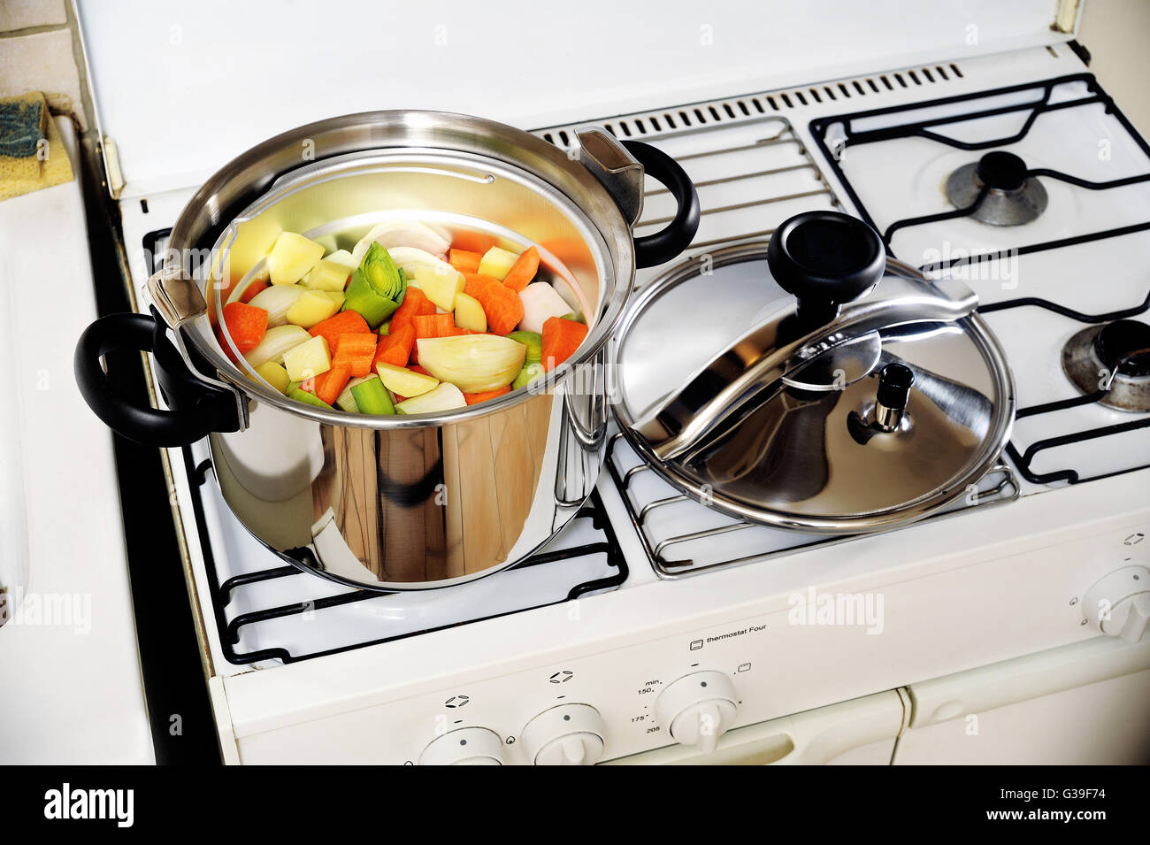 Pressure cooker stainless steel French-made for cooking food in steam Stock  Photo - Alamy