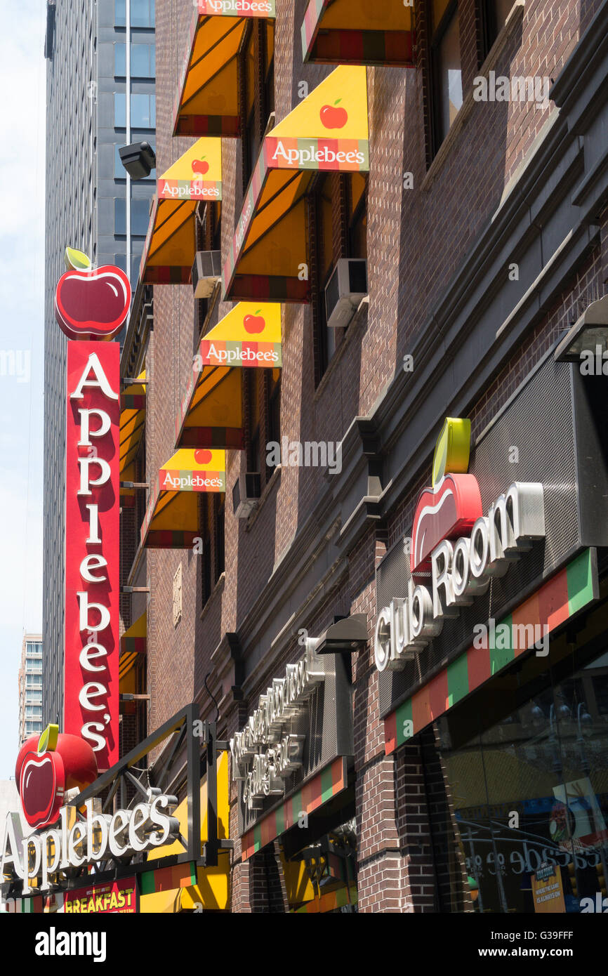 Applebee's Restaurant, Times Square, NYC Stock Photo