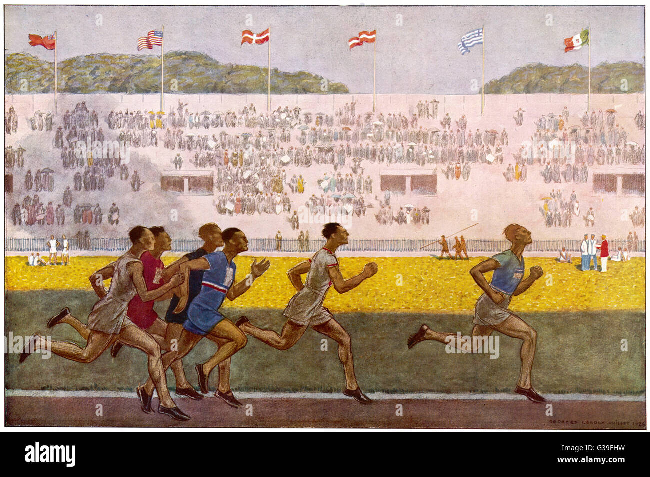 Vintage Running Races Runners on the track Date: 1924 Stock Photo - Alamy