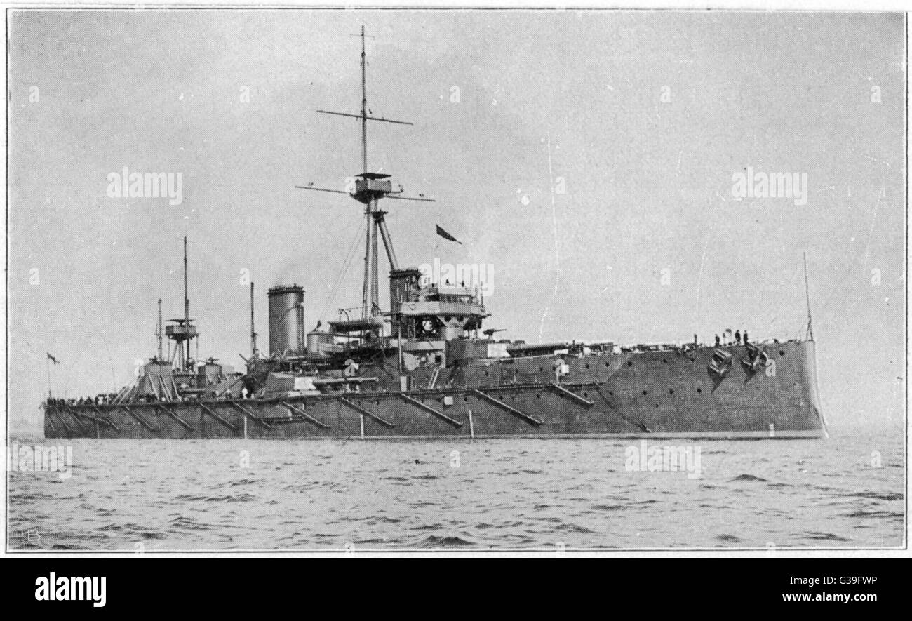 The newly constructed  British battleship         Date: circa 1906/7 Stock Photo