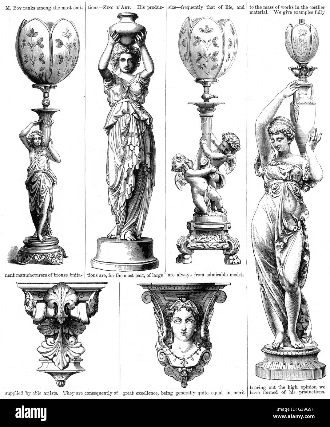 STATUESQUE OIL LAMPS Stock Photo