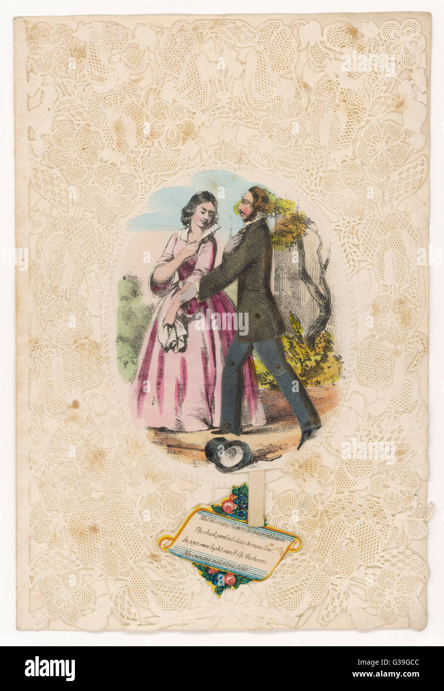 Card with Lovers Stock Photo