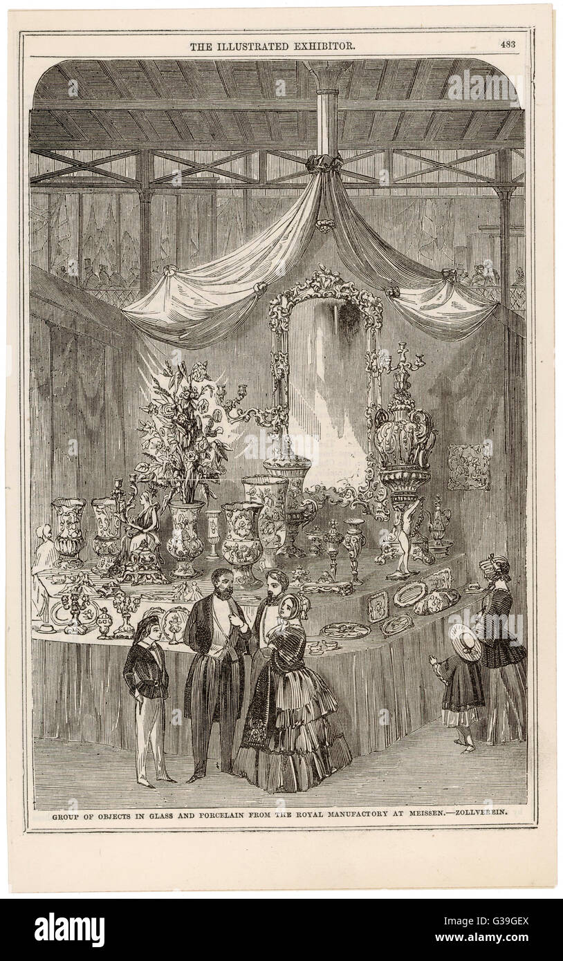 Meissen stand at the Great Exhibition 1851 Stock Photo