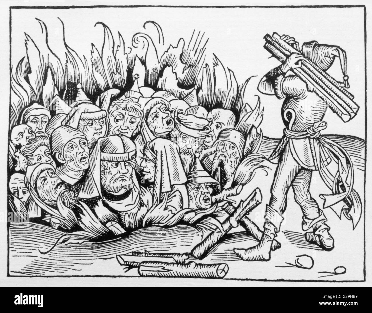 Burning the Jews.         Date: 1493 Stock Photo