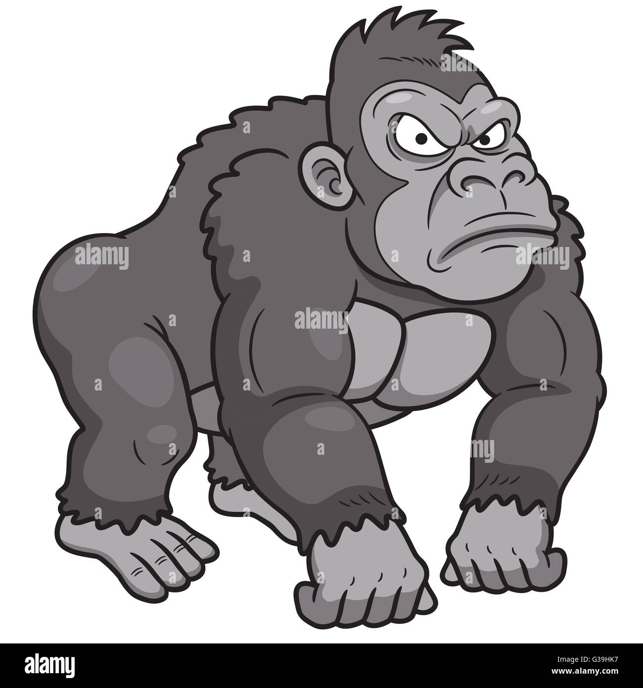 Vector illustration of Gorilla Cartoon Stock Vector