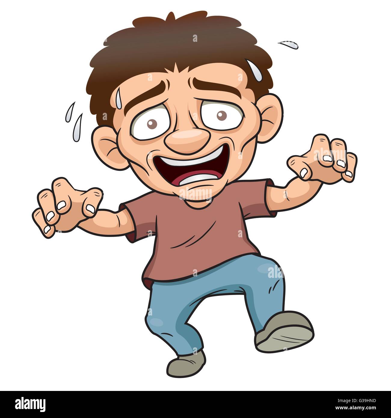 Cartoon man scared hi-res stock photography and images - Alamy