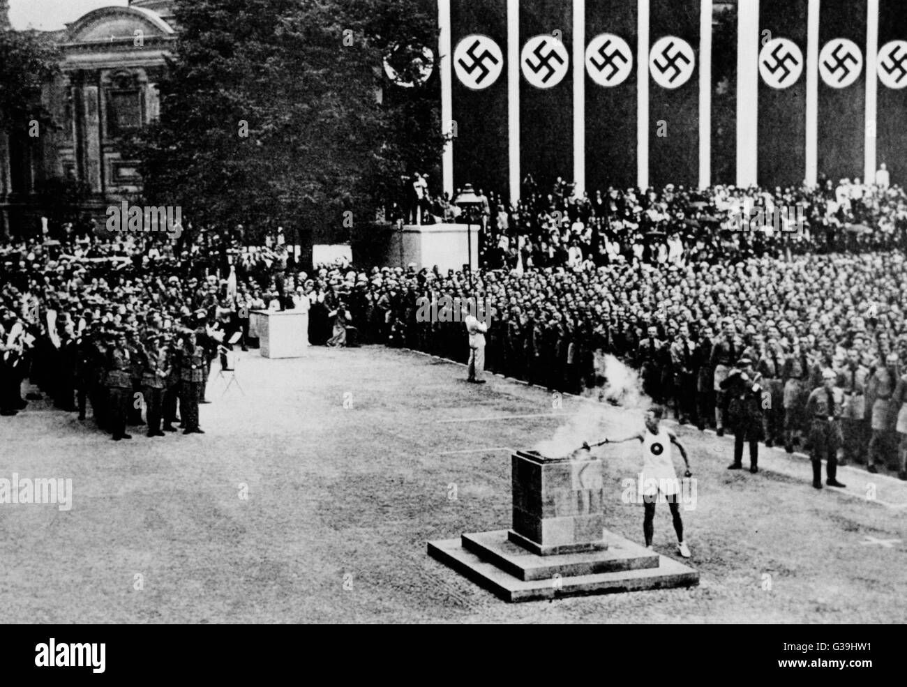 OLYMPIC FLAME 1936 Stock Photo