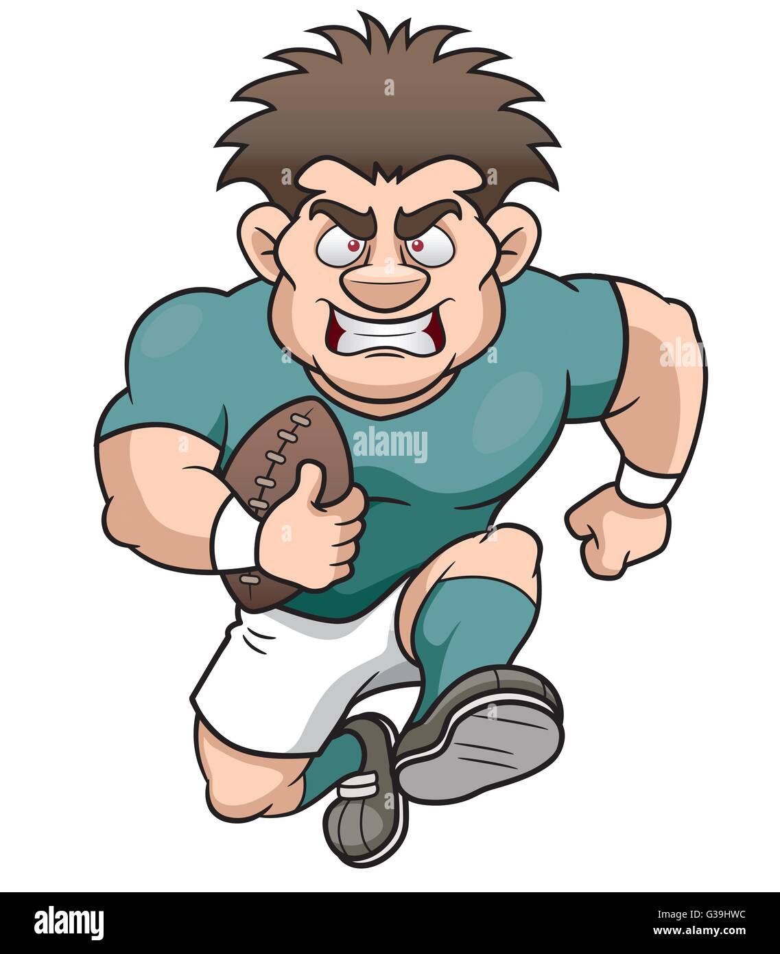 Vector illustration of Cartoon Rugby player Stock Vector