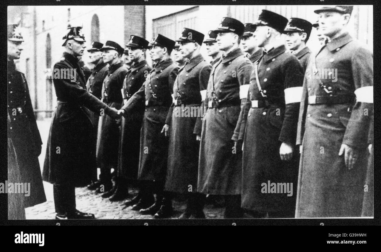 AUXILIARY POLICE 1933 Stock Photo