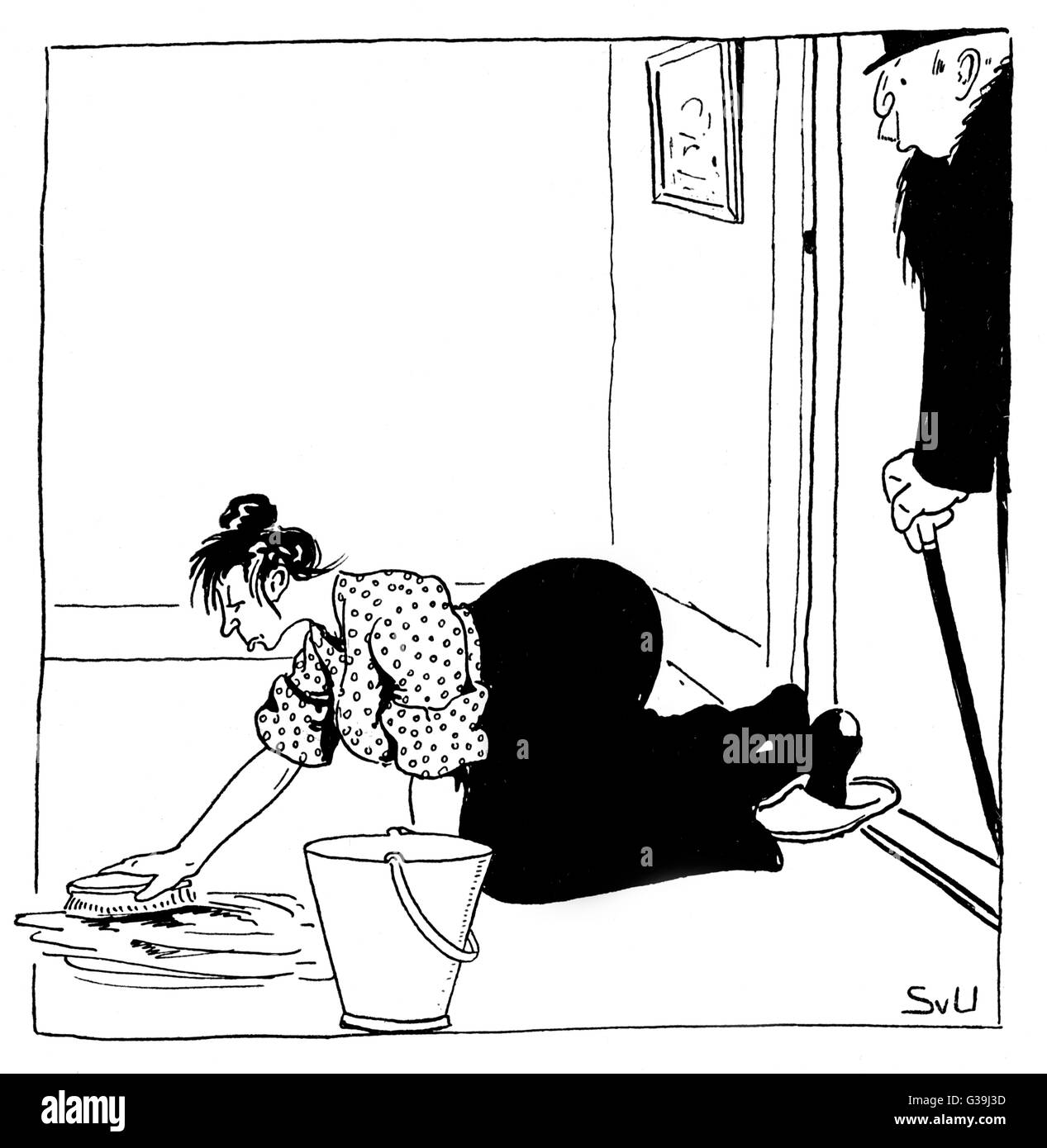 SCRUBBING THE FLOOR Stock Photo Alamy