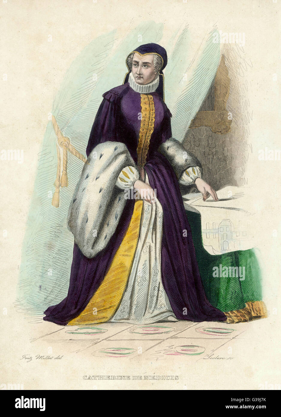 CATHERINE DE MEDICIS queen of Henri II of France         Date: 1519 - 1589 Stock Photo