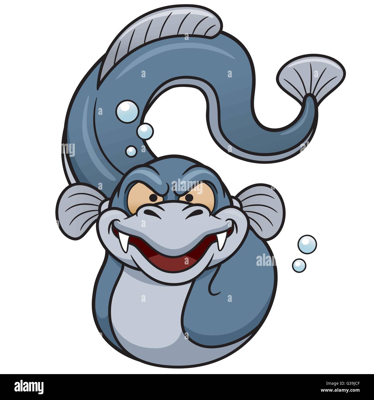 Vector illustration of Electric eel cartoon Stock Vector