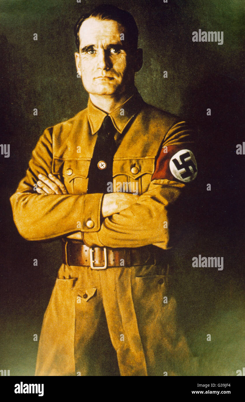 Official portrait of the Nazi  leader Rudolf Hess (1894- 1987).         Date: Third Reich Stock Photo