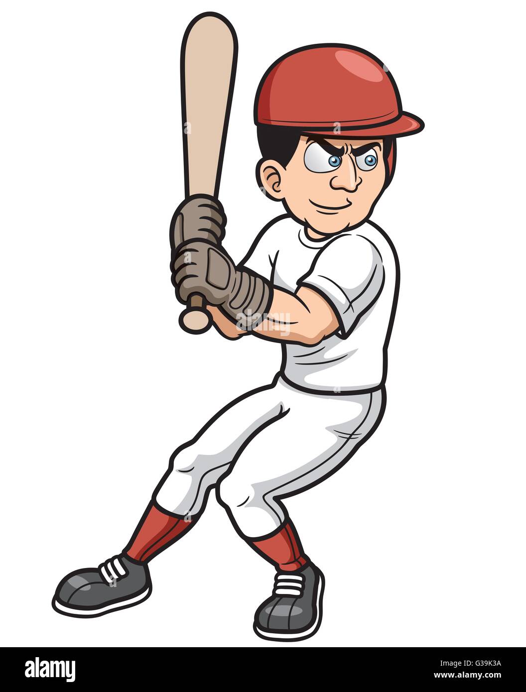 illustration of a baseball player batting cartoon style isolated on white  Stock Vector Image & Art - Alamy