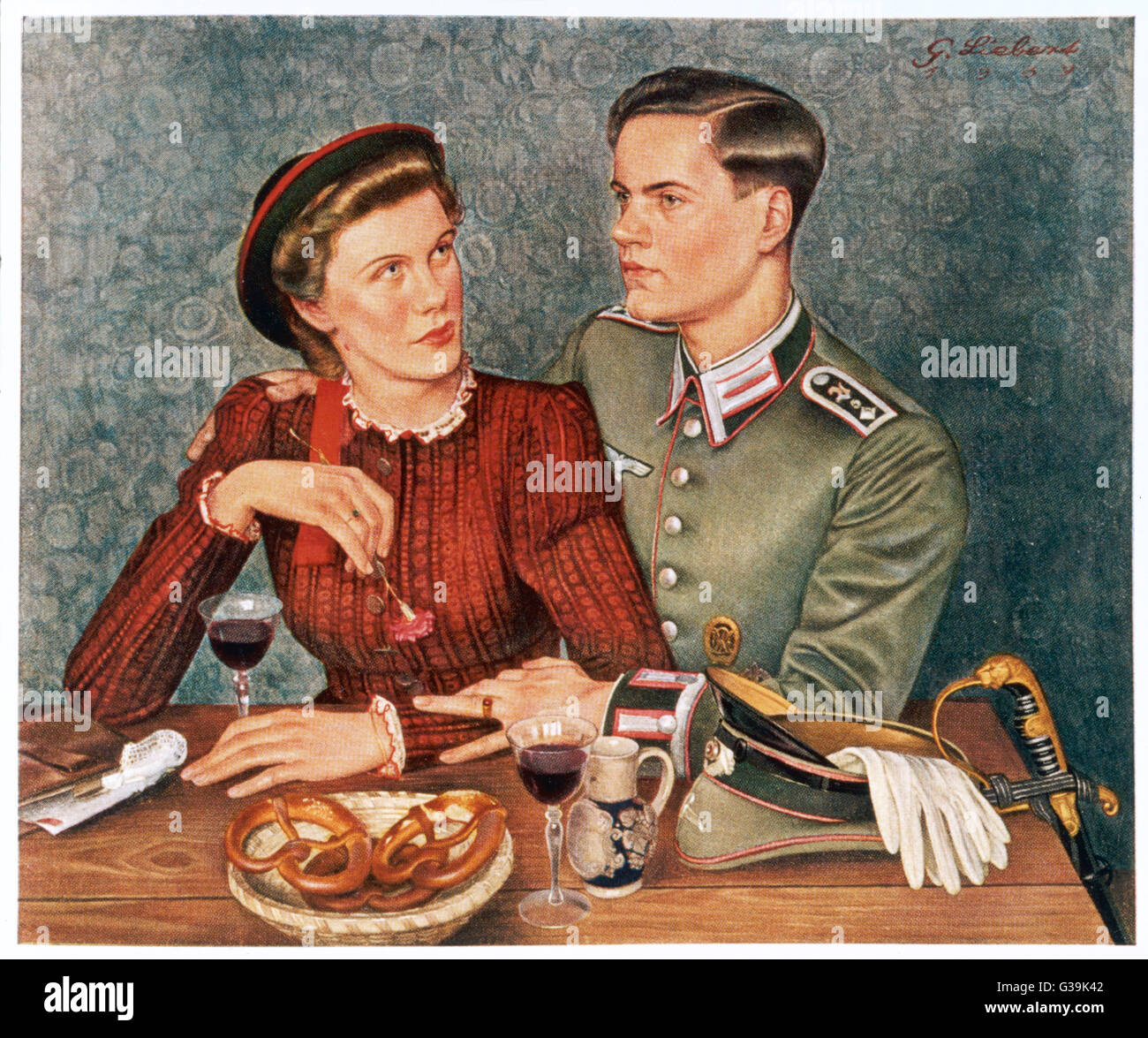 WW2/GERMAN COUPLE Stock Photo